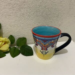 1 Euro Ceramica Hand Painted Cup Zanzibar Collection Colorful Mug G1